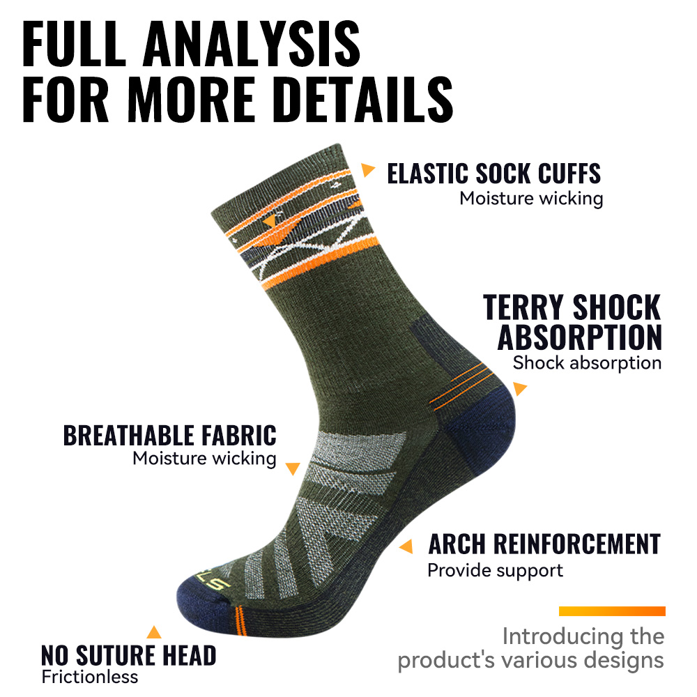 WRELS 1/2/3 Pairs Merino Wool  - Wool Hiking Sock recension och pris