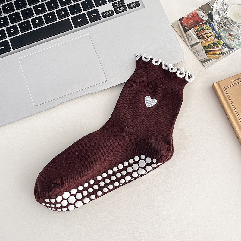 3 Pairs Women Heart Pattern Fr - Grip Sock Yoga recension och pris